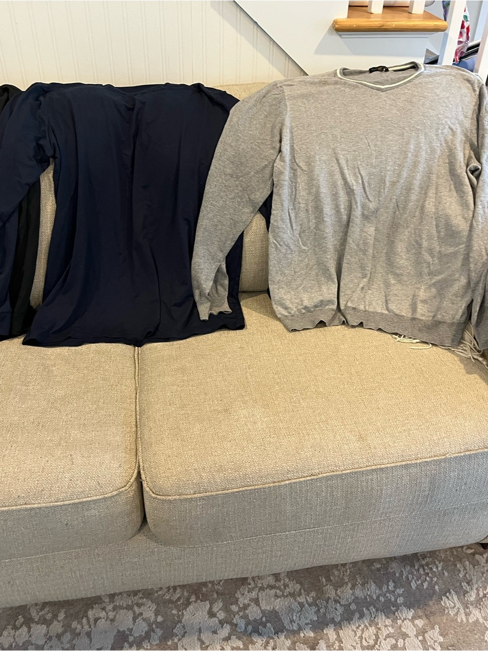 Decree Men’s V-Neck Sweater - Gray and Navy